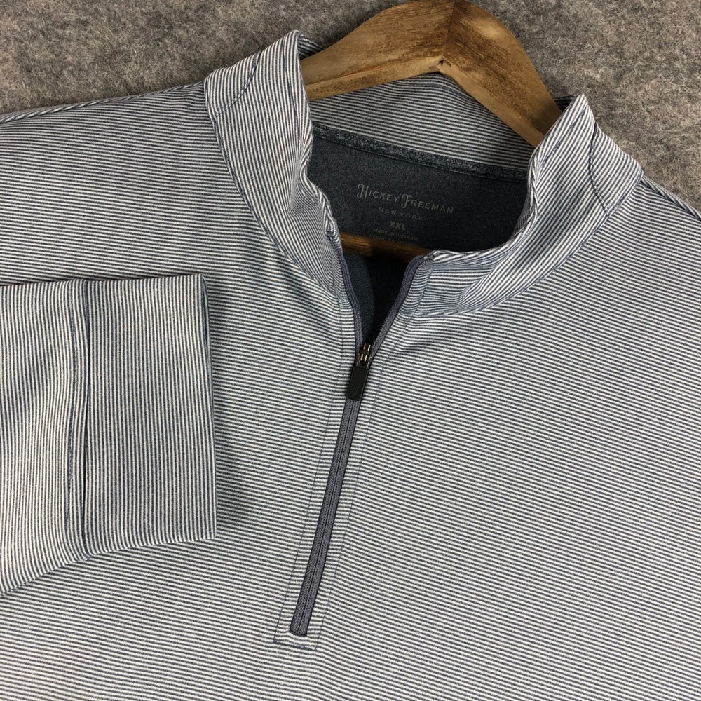 Hickey Freeman Mens XXL Gray Quarter Zip Pullover Long Sleeve Shirt